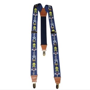 Vintage Blue Cartoon Character Suspenders